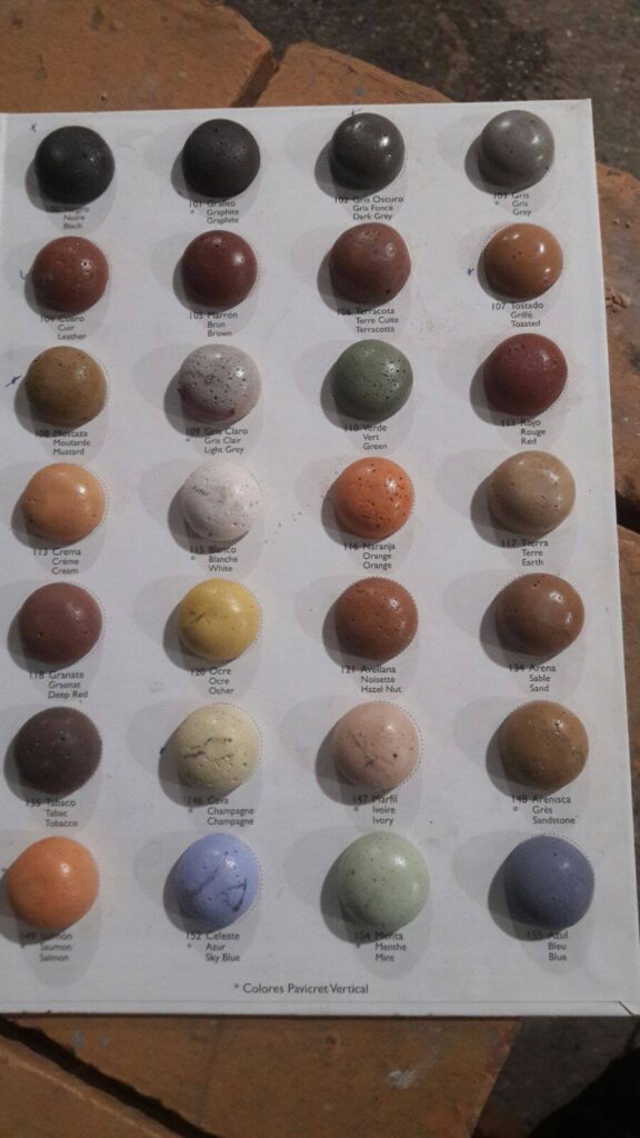 Nuancier de teintes pour béton imprimé